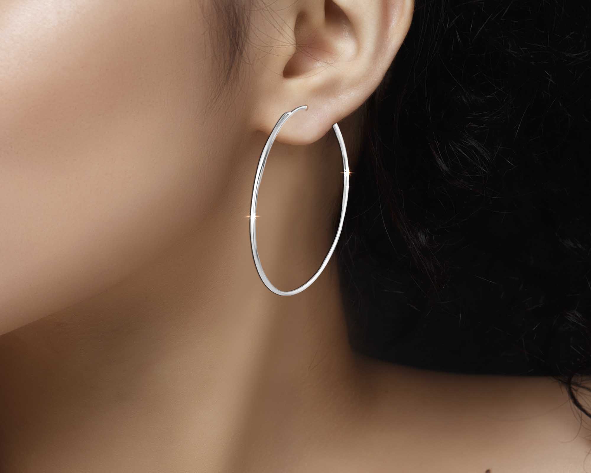 Sterling Silver Bali Hoop Earrings | Earrings for Men or Women