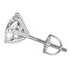 Men's Single White Round Solitaire Diamond Screw Back Stud Earring