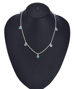 green gemstone silver necklace