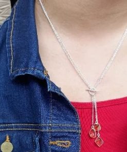 y-larriet long silver necklace