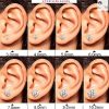 Men's White Round Solitaire Silver Stud Earrings size guide
