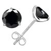 7mm martini round brilliant cut Black cubic zirconia diamond earrings for girls