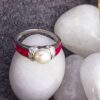 view3-SIVYAA pearl framed with white CZ & Square Cut Ruby pure silver Finger Band