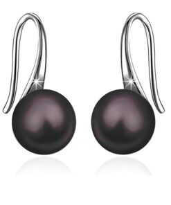 SIVYAA Fresh Water Aubergine (purple) Pearl Tiny Drop Dangle pure silver Earrings