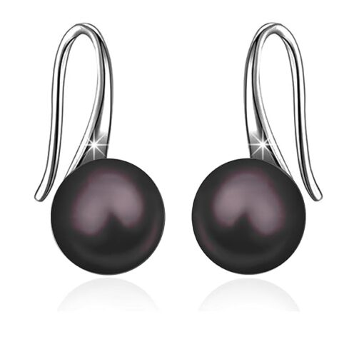 SIVYAA Fresh Water Aubergine (purple) Pearl Tiny Drop Dangle pure silver Earrings