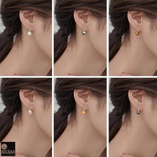 color comparison- SIVYAA Fresh Water Pearl Tiny Drop Dangle pure silver Earrings