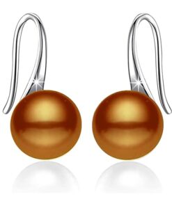 SIVYAA Fresh Water Bronze Pearl Tiny Drop Dangle pure silver Earrings