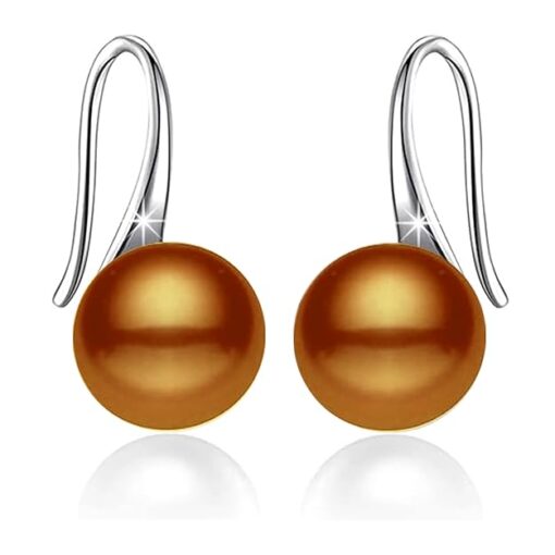 SIVYAA Fresh Water Bronze Pearl Tiny Drop Dangle pure silver Earrings