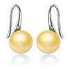 SIVYAA Fresh Water Gold Pearl Tiny Drop Dangle pure silver Earrings