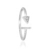 SIVYAA Dainty Bar n Arrow White CZ Diamond pure silver Ring