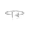 horizontal view- SIVYAA Dainty Bar n Arrow White CZ Diamond pure silver Ring