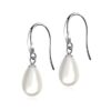 SIVYAA Fresh Water White Tear Drop Pearl Hook Dangle Earrings