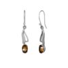 SIVYAA Oval Citrine Linear Clip pure silver dangle Earrings