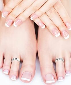 wearing foot finger- SIVYAA Trendy floral pattern motif- Oxidized pure silver Toe Ring Band