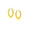 Gold 2 mm Thick Plain Round Silver Hoop-1