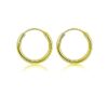 Gold Polish 2 mm Thick 12mm Plain Round Silver Hoop