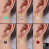 all colors -SIVYAA gold finish Classic Red Pearl Drop Hook Dangle Earrings