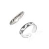 dots-wave & Triangle- pattern SIVYAA Trendy 1 pcs Oxidized Toe Ring Pure Silver Band for Women