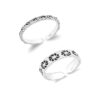 floral diamond motif- SIVYAA Trendy 1 pcs Oxidized Toe Ring Pure Silver Band for Women