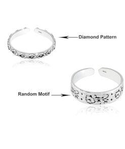 SIVYAA Trendy 1 pcs Oxidized Toe Ring Pure Silver Band for Women