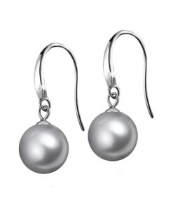 SIVYAA Classic Silver Pearl Drop Hook Dangle Earrings