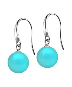 SIVYAA Classic Turquoise Pearl Drop Hook Dangle Earrings