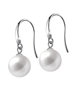 SIVYAA Classic White Pearl Drop Hook Dangle Earrings