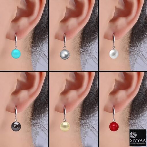 all colors -SIVYAA Classic Red Pearl Drop Hook Dangle Earrings