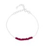 SIVYAA Garnet Beaded pure silver Chain Bracelet