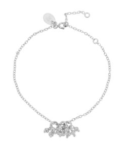 SIVYAA tiny white fresh water Beads Charms pure silver Chain Bracelet