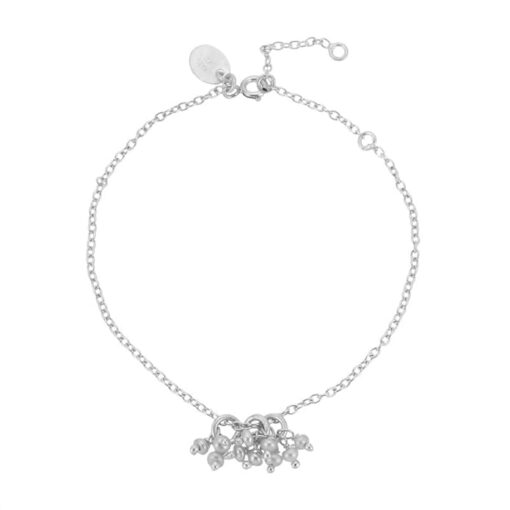 SIVYAA tiny white fresh water Beads Charms pure silver Chain Bracelet