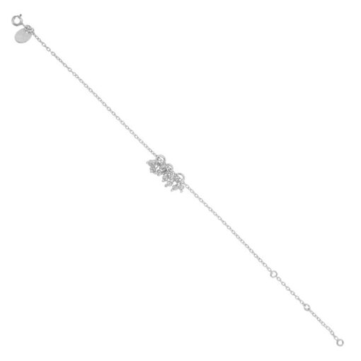 SIVYAA tiny white fresh water Beads Charms silver Chain Bracelet