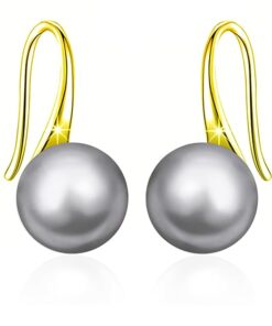 SIVYAA gold finish Classic Silver Pearl Tiny Drop Dangle Earrings