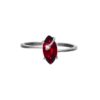 front view- SIVYAA Marquise Shape Red Garnet Solitaire pure silver Finger Band