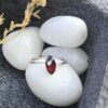 view1- SIVYAA Marquise Shape Red Garnet Solitaire pure silver Finger Band