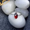 view2- SIVYAA Marquise Shape Red Garnet Solitaire pure silver Finger Band