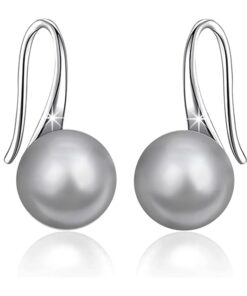 SIVYAA Classic Silver Pearl Tiny Drop Dangle Earrings