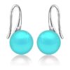 SIVYAA Classic Turquoise Pearl Tiny Drop Dangle Earrings