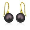 gold finish SIVYAA Fresh Water Aubergine (purple) Pearl Tiny Drop Dangle pure silver Earrings