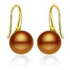gold finish SIVYAA Fresh Water Bronze Pearl Tiny Drop Dangle pure silver Earrings
