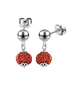 SIVYAA- Rudraksha drop dangle pure silver stud earring
