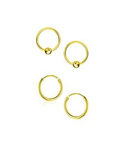 SIVYAA combo of tiny plain & small ball pure silver ,huggies