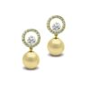 SIVYAA Solitaire Life of Circle Classic Gold Pearl drop Dangle Gold Finish
