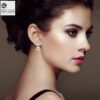 SIVYAA Solitaire Life of Circle Classic Gold Pearl drop Pure Silver Dangle stud earrings
