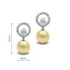 SIVYAA Solitaire Life of Circle Classic Gold Pearl drop Pure Silver Dangle measurment