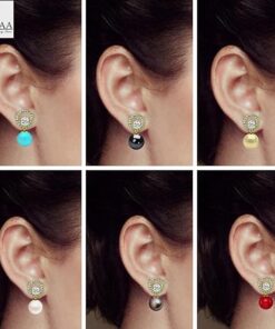 SIVYAA Solitaire Life of Circle Classic Pearl pure silver drop Dangle -all colors