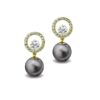 Solitaire Life of Circle Classic Silver Pearl drop Dangle Gold Finish