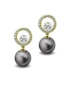 Solitaire Life of Circle Classic Silver Pearl drop Dangle Gold Finish