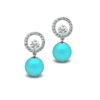 SIVYAA Solitaire Life of Circle Classic Turquoise Pearl Pure Silver drop Dangle