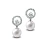 SIVYAA Solitaire Life of Circle Classic White Pearl drop Pure Silver Dangle stud earrings